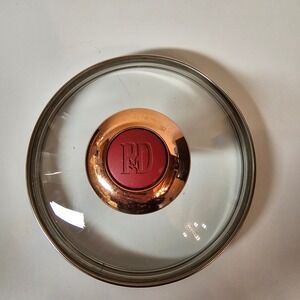 Paula Deen 6 Inch Replacement Glass Lid Rose Gold Knob Red PD Logo Vented
